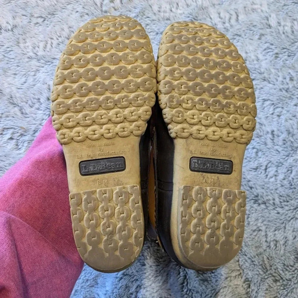 LL Bean Duck Boots 8" Brown Size 6 B M Unlined Winter Waterproof Water Snow - Picture 8 of 12
